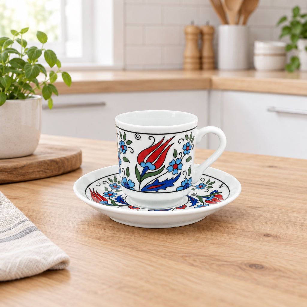 Korkmaz Bosphorus - Tyrkisk espressokopsæt - 6 pers. | 12 dele | 75 ml