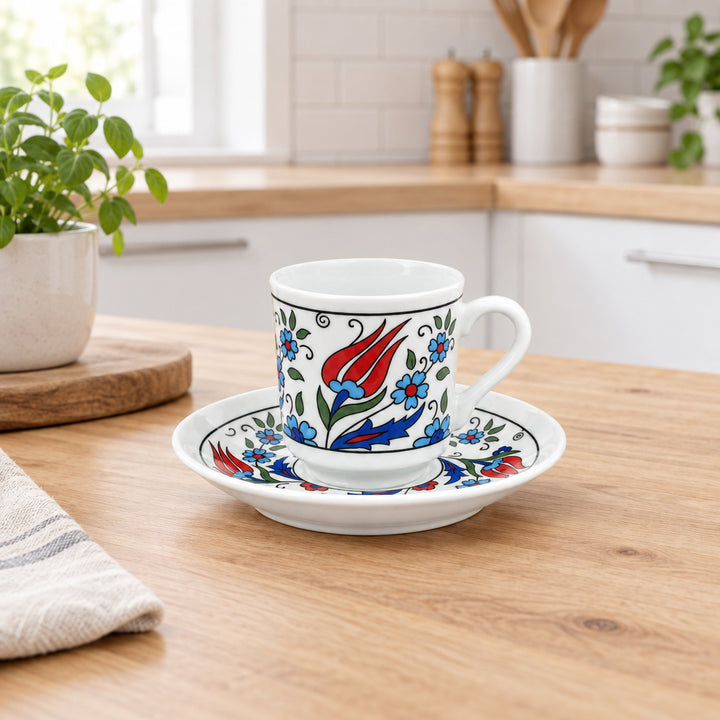 Korkmaz Bosphorus - Tyrkisk espressokopsæt - 6 pers. | 12 dele | 75 ml