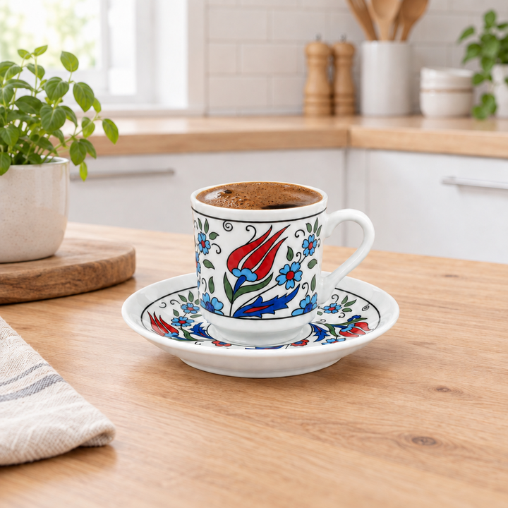 Korkmaz Bosphorus - Tyrkisk espressokopsæt - 6 pers. | 12 dele | 75 ml