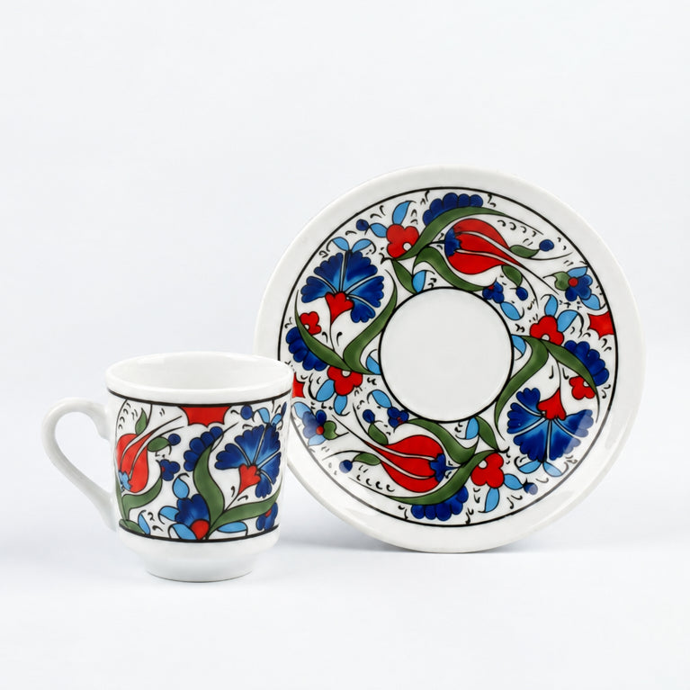 Korkmaz Tulip - Tyrkisk espressokopsæt - 6 pers. | 12 dele | 75 ml