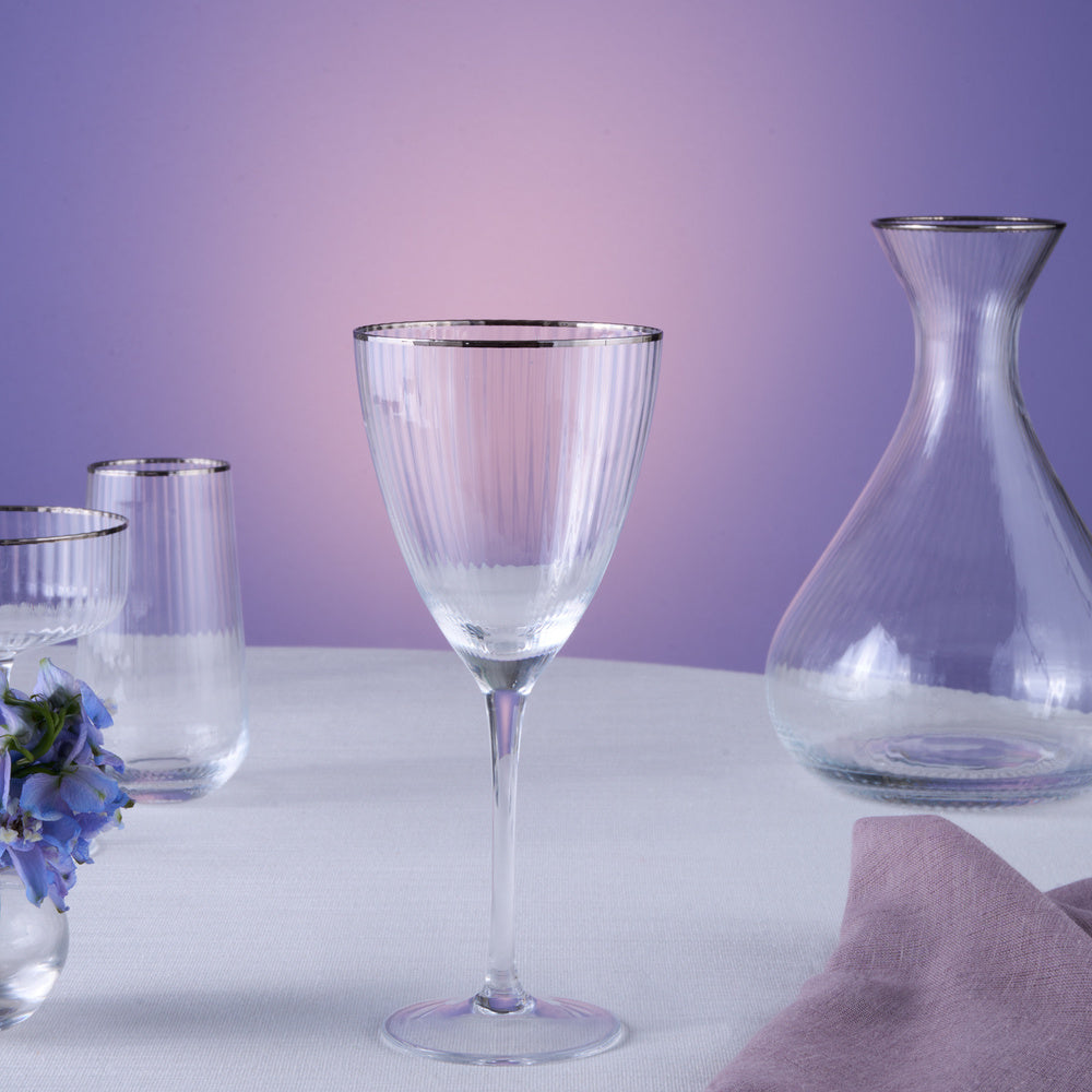 Karaca Fine Pearl - Vinglas - 6 stk. | Sølvkant