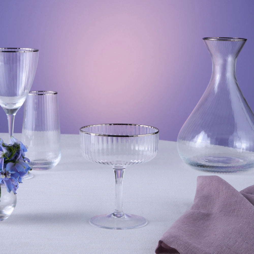 Karaca Fine Pearl - Cocktailglassæt - 6 stk | Sølvkant