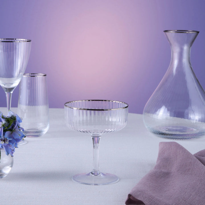 Karaca Fine Pearl - Cocktailglassæt - 6 stk | Sølvkant
