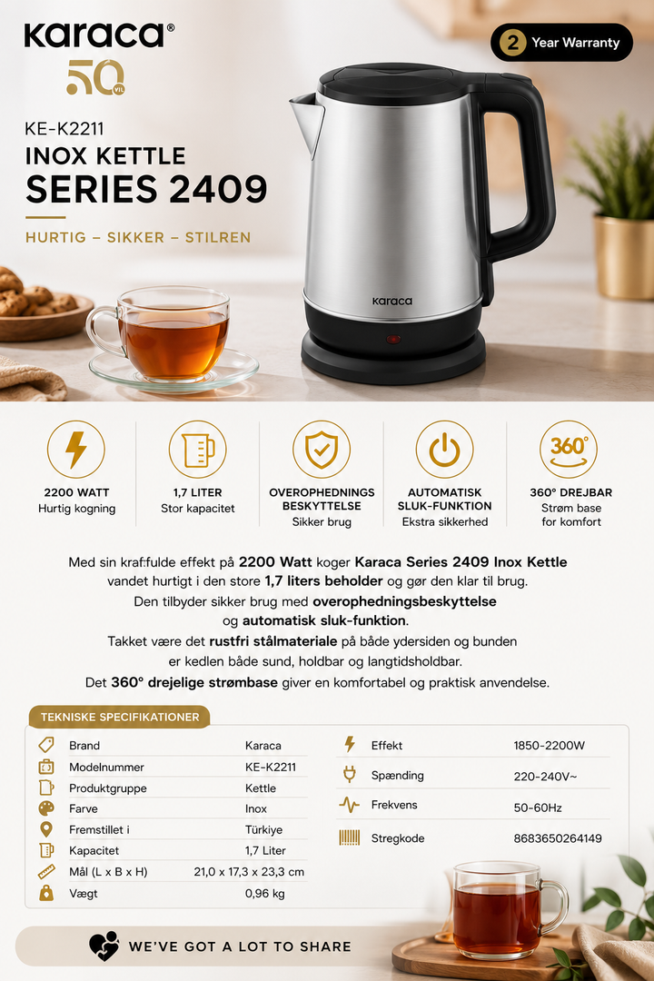 Karaca Inox Elkedel 2409 – Rustfrit Stål