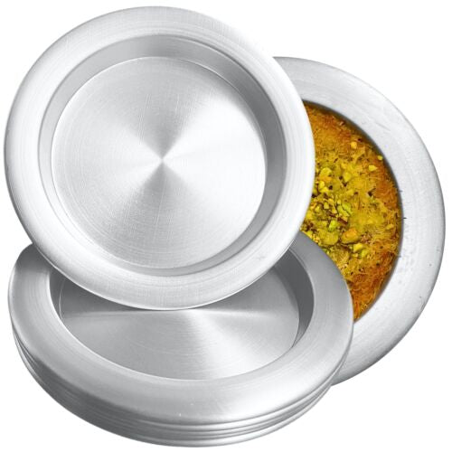 Kunafa Ovnfast Fad i Rustfrit Stål  23,5 cm – Perfekt til Autentiske Arabiske Desserter