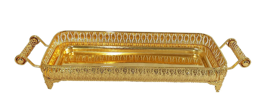 Cinar Fugurato - Serveringsbakke Firkantet – Guld - 64 × 22 × 8 cm