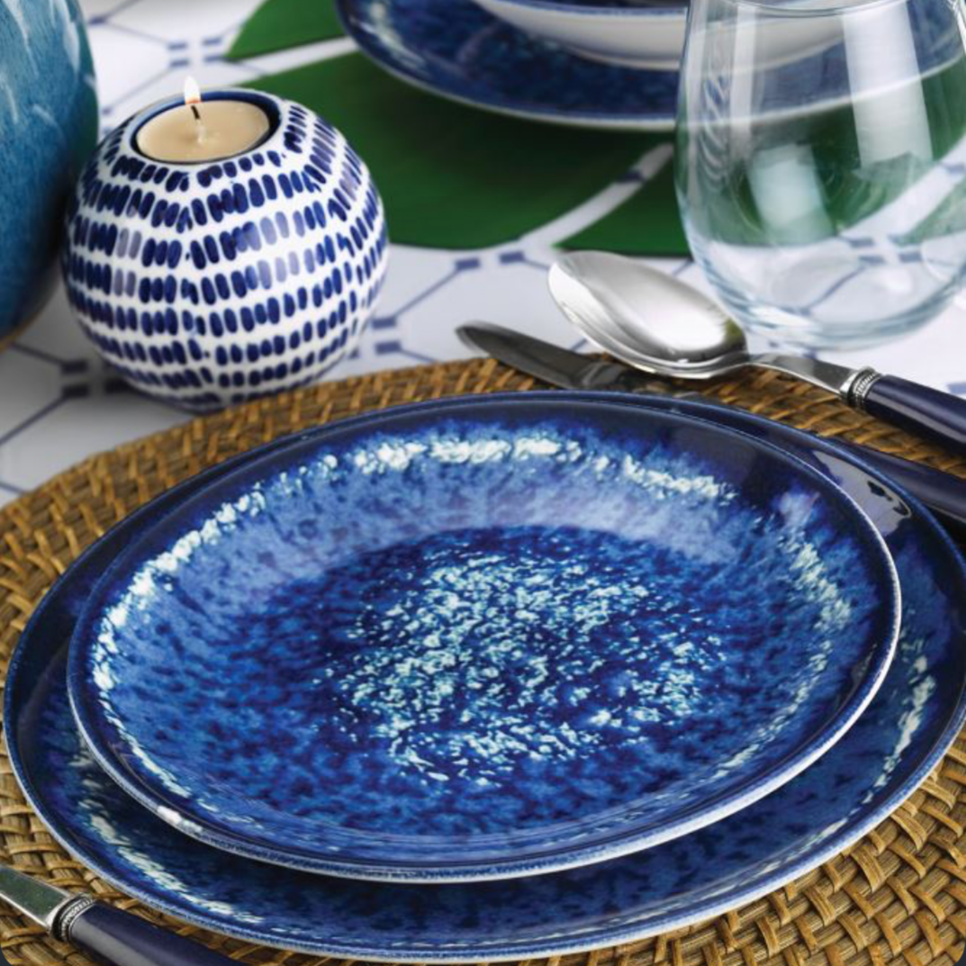 Kutahya Porcelænssæt 24 dele 6 pers. - Marmorblå