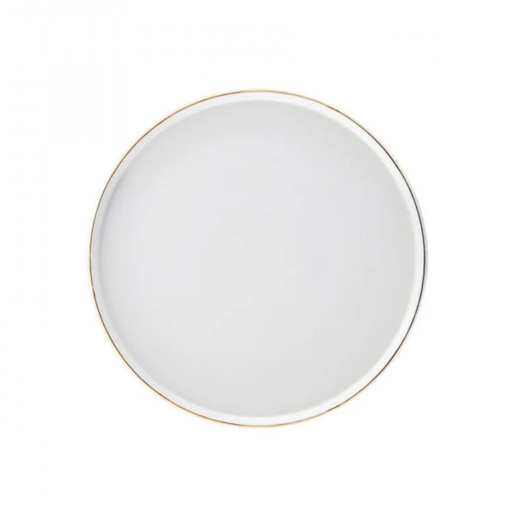 Porcelænssæt 6 Pers. 25 Dele Hvid m/Guldkant - Almina Mondo Gold Line