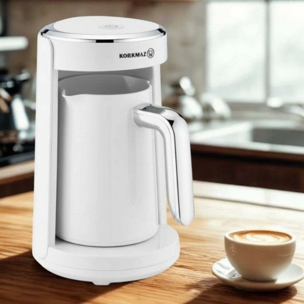 Korkmaz Keyif Türk Elektrisk Tyrkisk Kaffemaskine 480W - Vanilje/Sølv