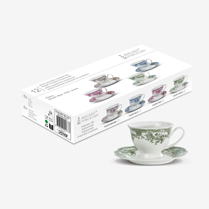 Bricard - Fleury Kaffesæt 12 dele – Grøn
