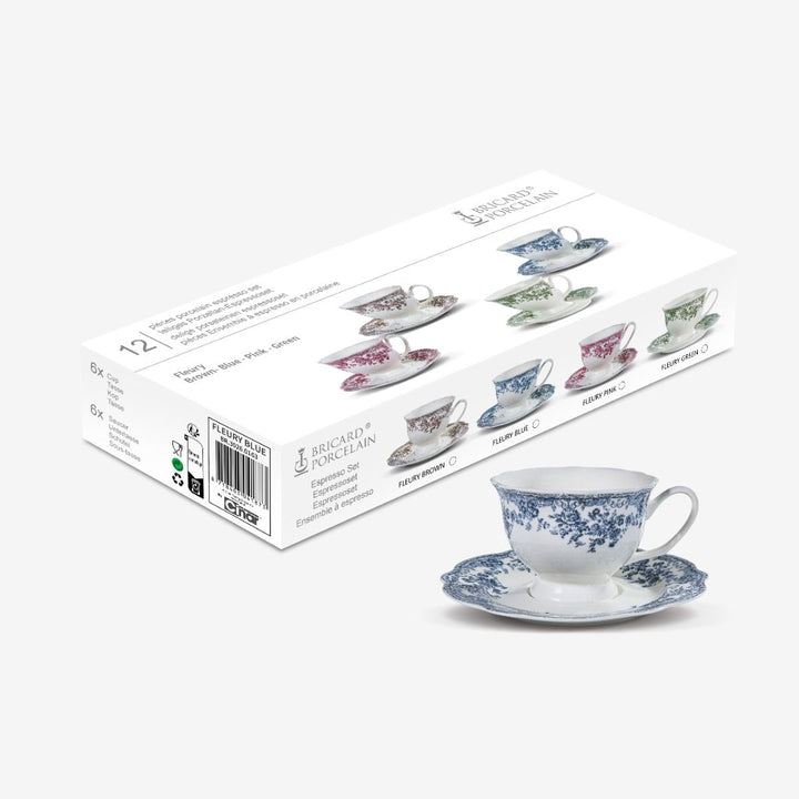 Bricard - Fleury Kaffesæt 12 dele – Blå