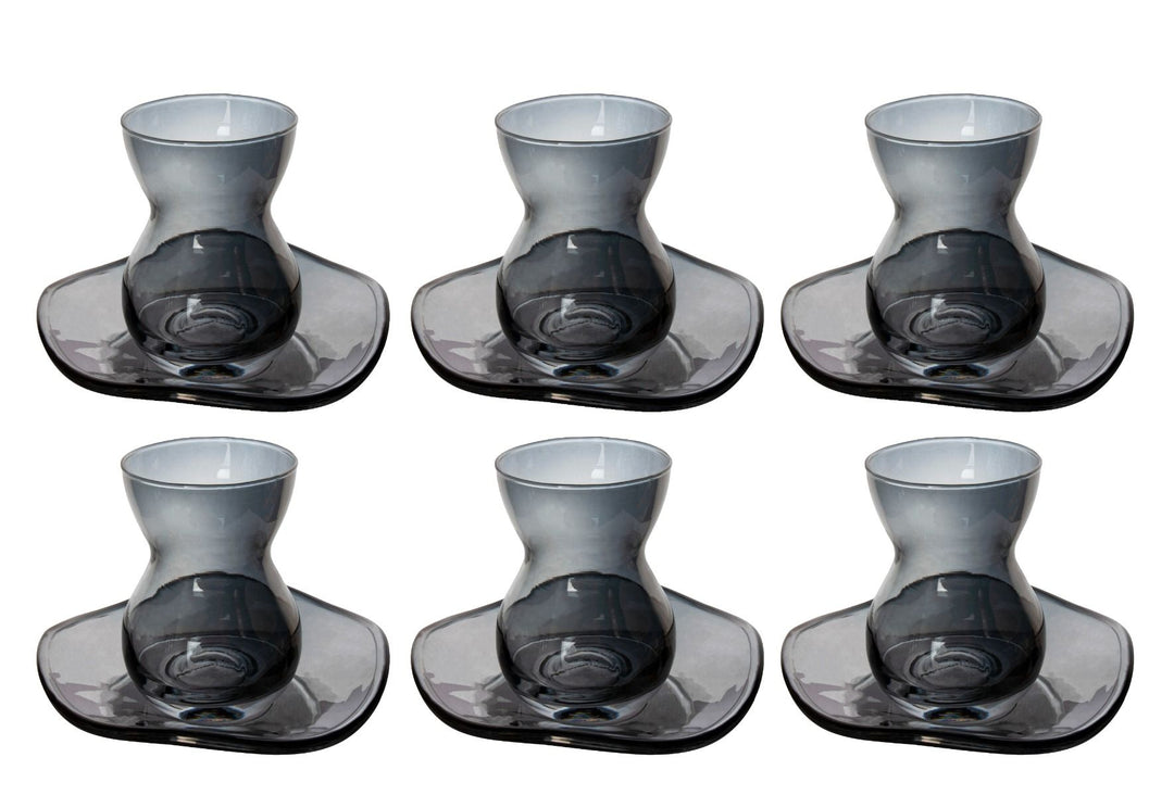 Cinar - Tesæt Glas - 12 dele |Antracit | 160 ml