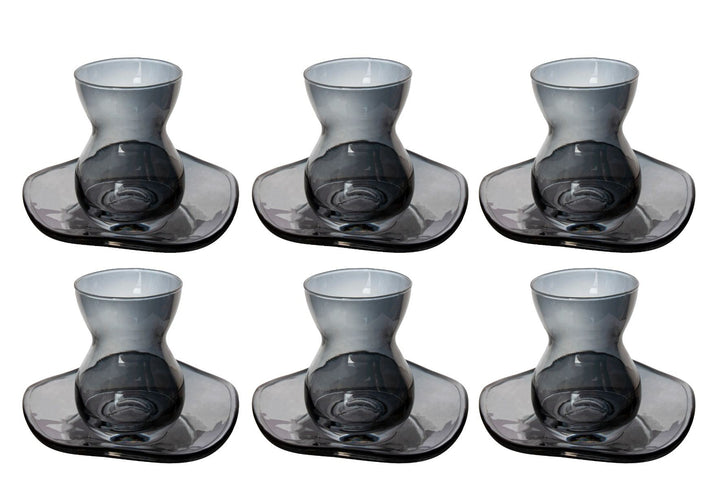 Cinar - Tesæt Glas - 12 dele |Antracit | 160 ml