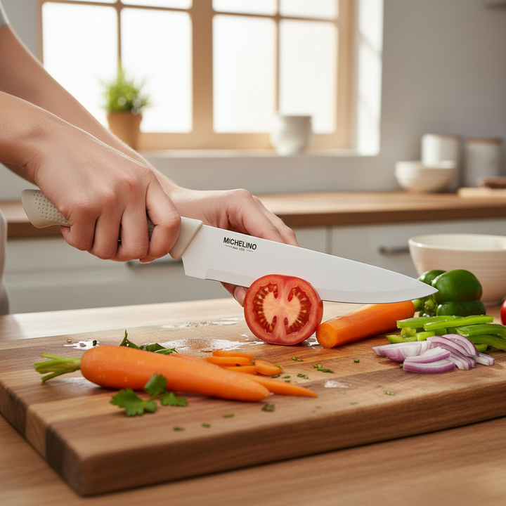 Michelino Alythia Knivsæt – 6 Dele - Elegant Beige med Non-stick Belægning