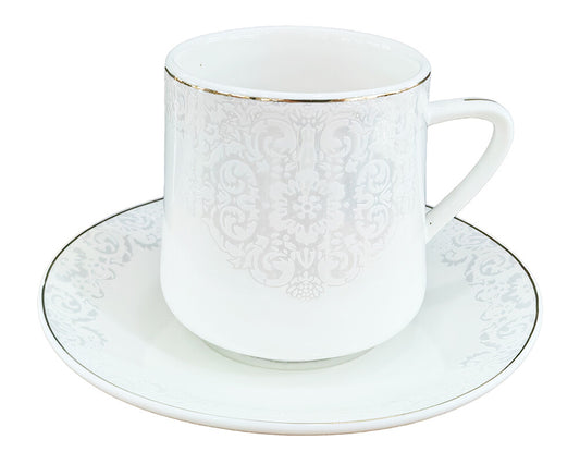 Schäfer Kaffesæt – Elegant Porcelæn kaffekopper sæt med Gulddetaljer (12 Dele)