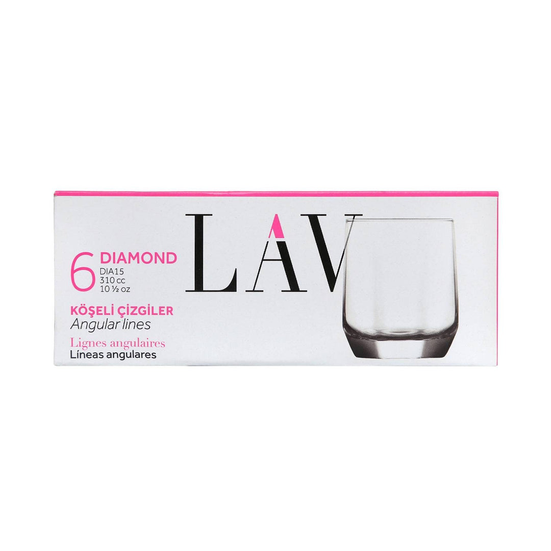LAV - Diamond Drikkeglas - 6 stk. | 310 ml