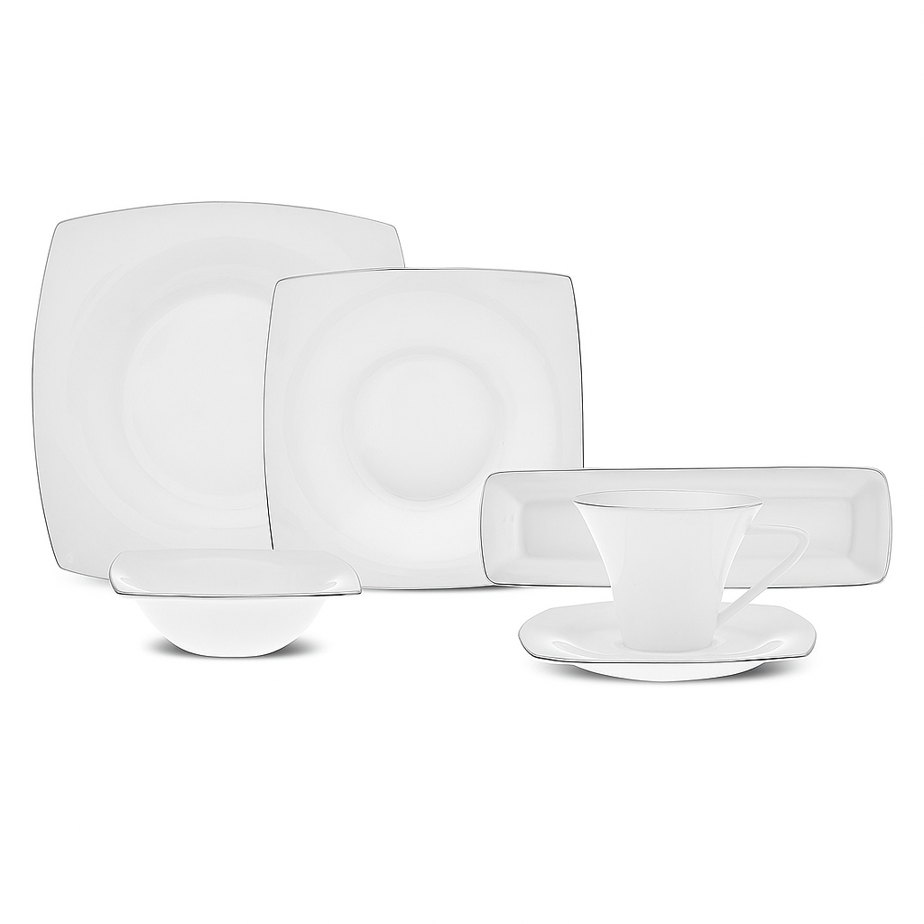 Karaca Fine Pearl Ragusa 26-delt Morgenmadssæt til 6 personer Sølv