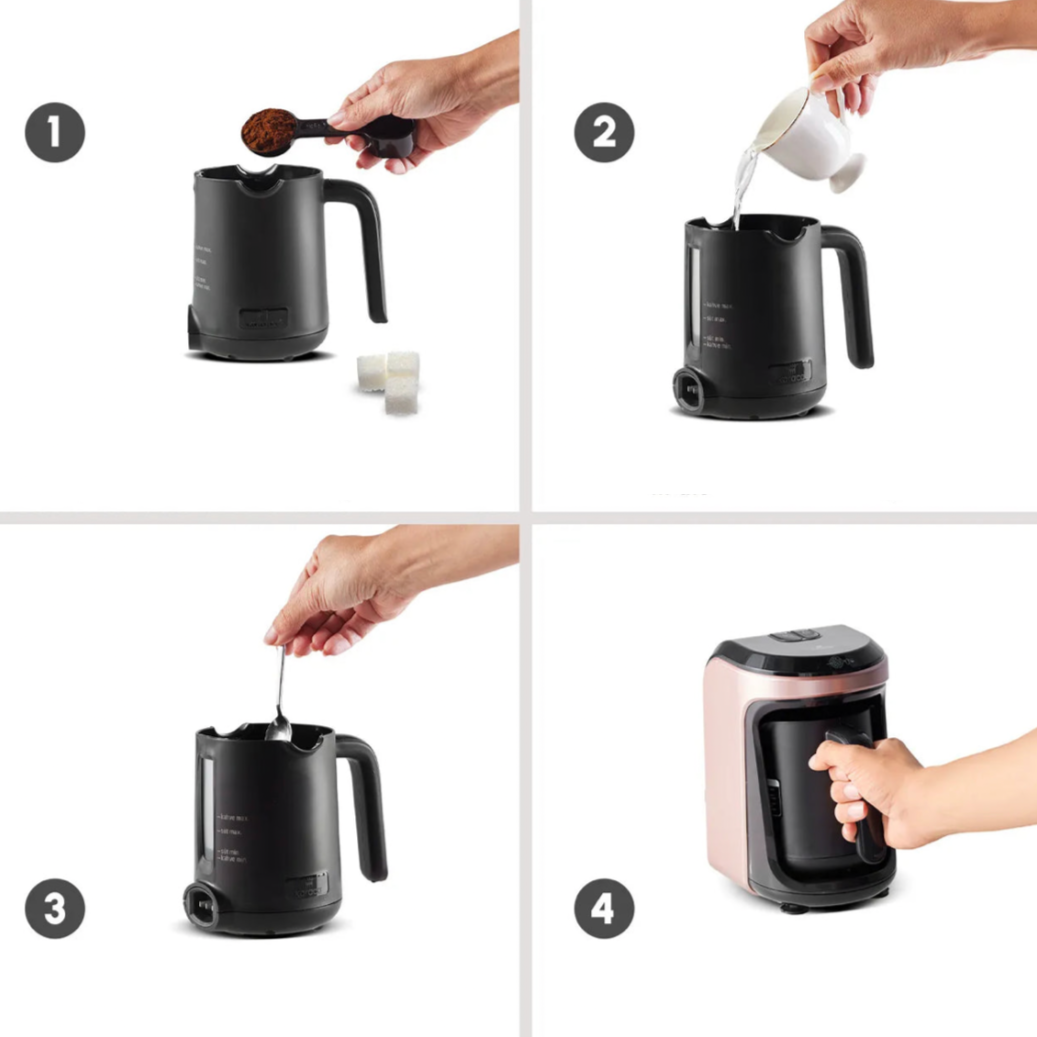 Karaca Hatir Hüps Aroma tyrkisk Kaffemaskine Perlemor Rosa