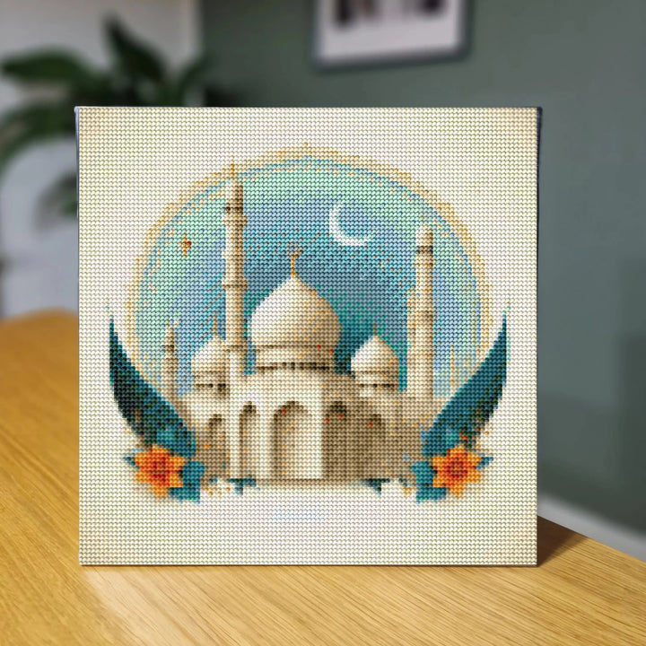 Diamond Art - Moské med Måne 30x30 cm - Blå - Finest Choice