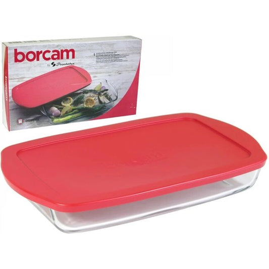 Rektangel Glasfad m/Låg 1,9 L. - Borcam