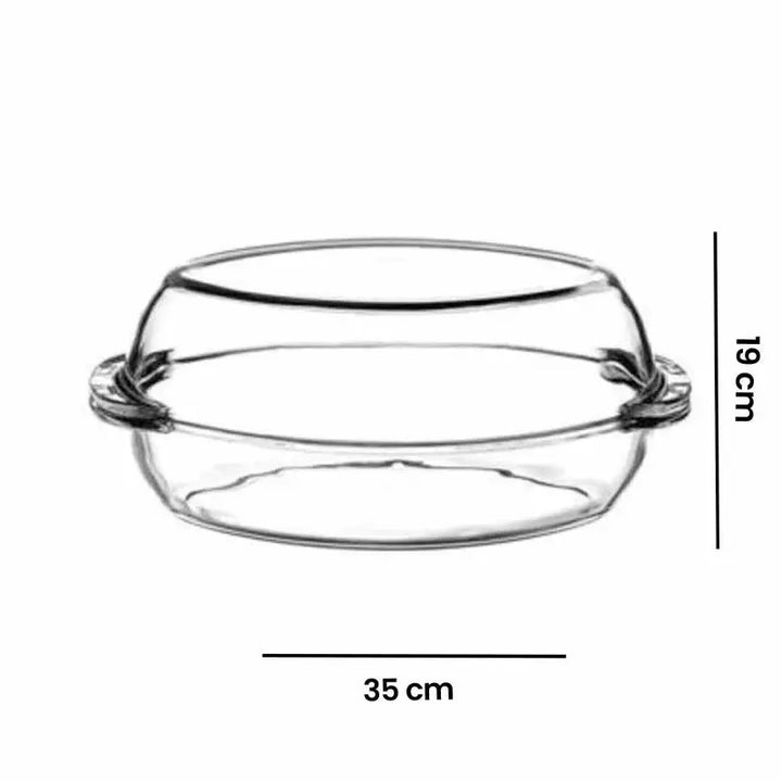 Ovalt Ovnfast Glasfad m/Glaslåg 2,25 L. - Borcam