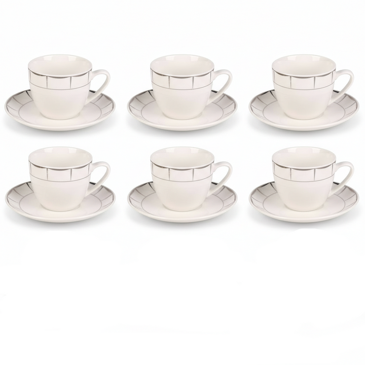 Weissberg Home Kaffekoppesæt 12 dele | Hvid/Sølv