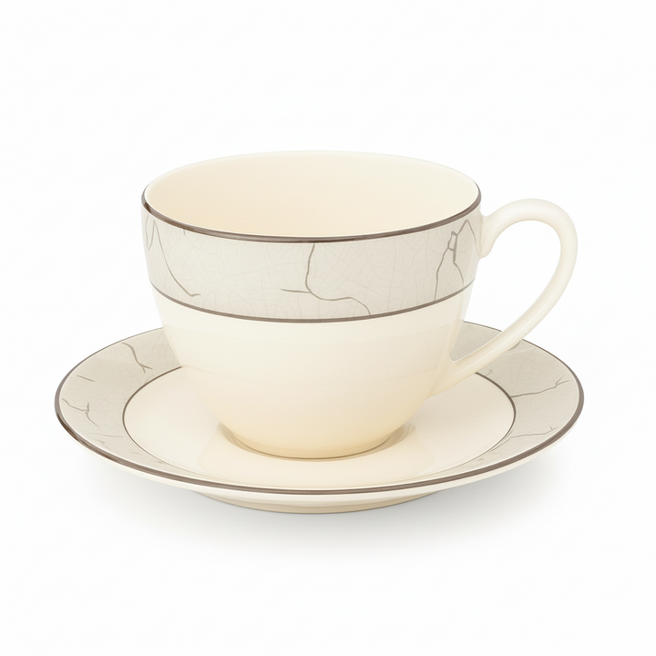 Weissberg Home Kaffekoppesæt 12 dele | Hvid/Sølv/Grå