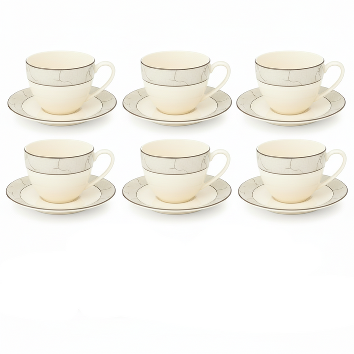 Weissberg Home Kaffekoppesæt 12 dele | Hvid/Sølv/Grå