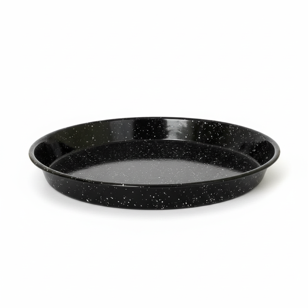 Menzir Emalje Ildfast Bradepande Rund 34 cm - Sort