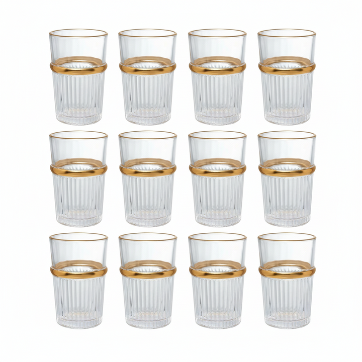 Bricard Fariza Teglassæt m/Guldkant 12 stk. - 200 ml