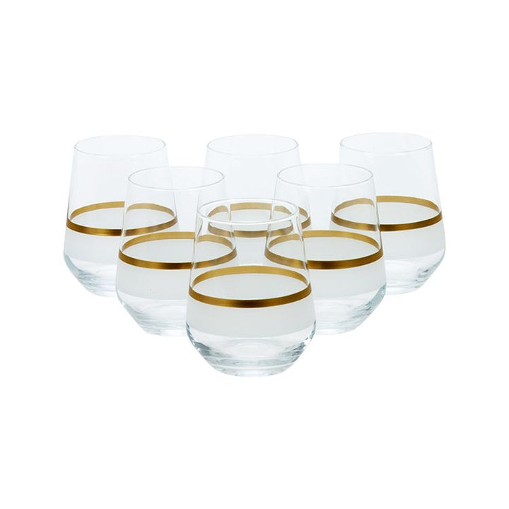 Bricard Lines Guld Drikkeglassæt 6 Stk. - 445 ml.