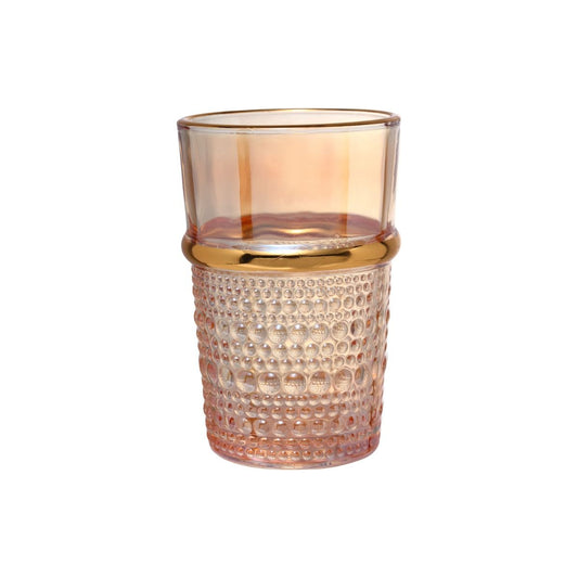 Bricard Haza Amber Drikkeglassæt – 12 stk. Amber m/Guldkant - 200 ml.