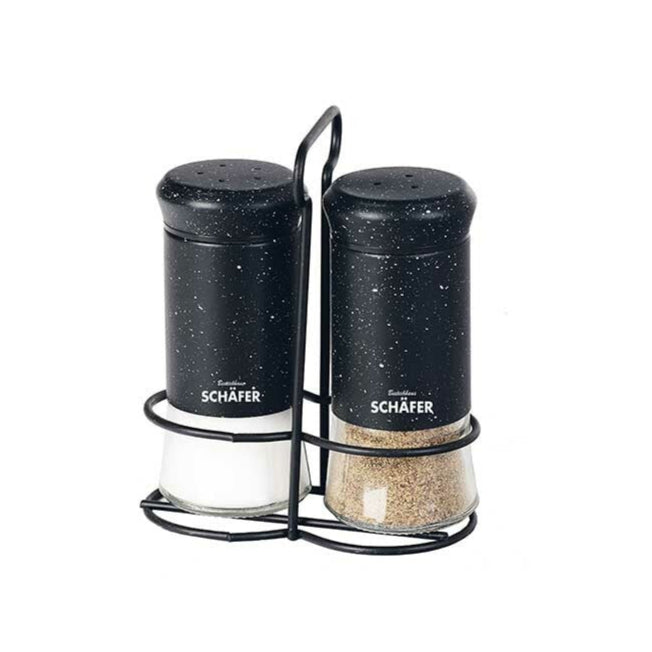 Schäfer Salt- og Pebershakersæt m/Holder - Marble Black