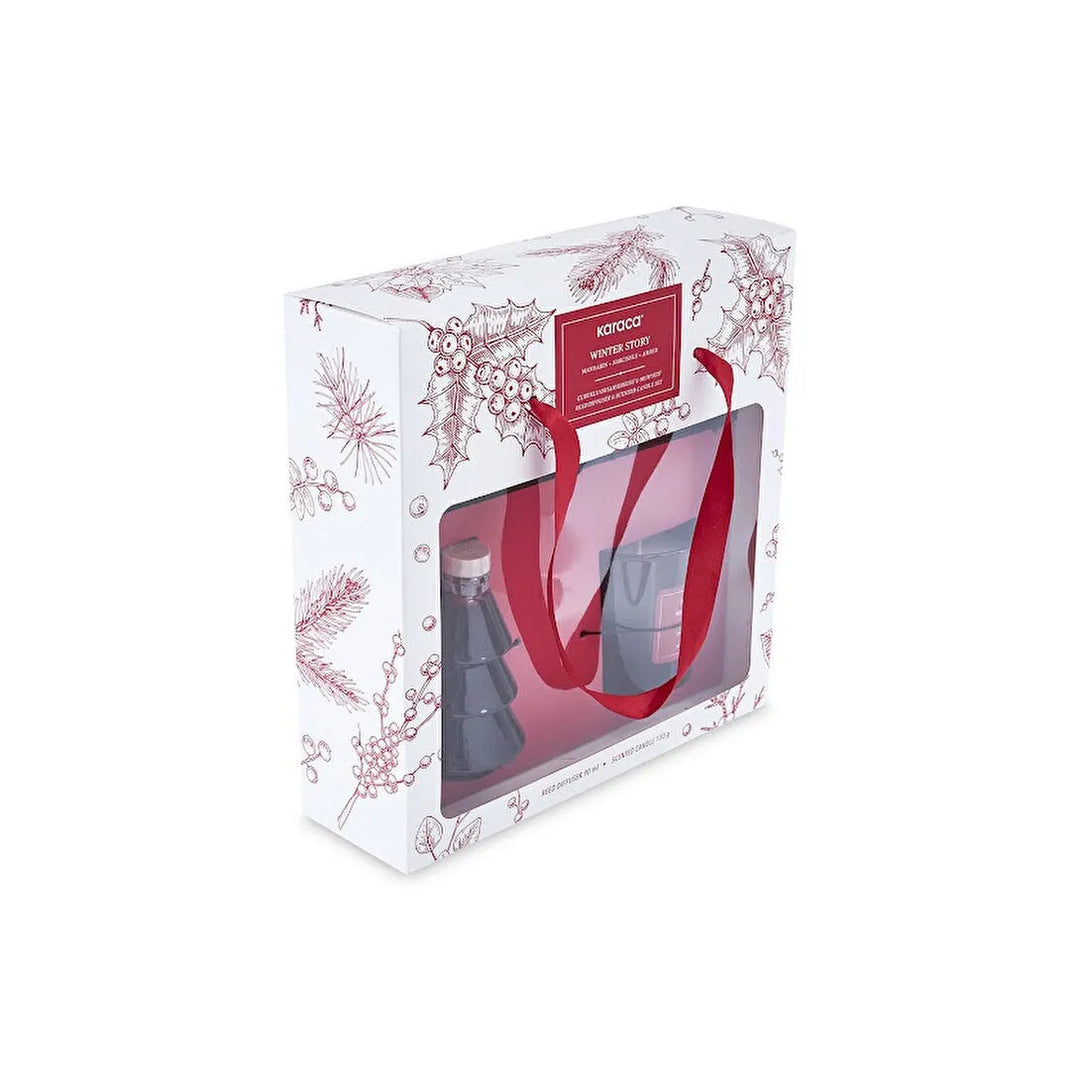 Karaca Winter Duftpinde & Duftlyssæt - Rød