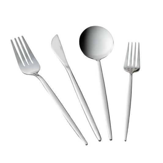 Karaca Apricot Faro 6‑personers Bestiksæt – 24 dele - Sølv