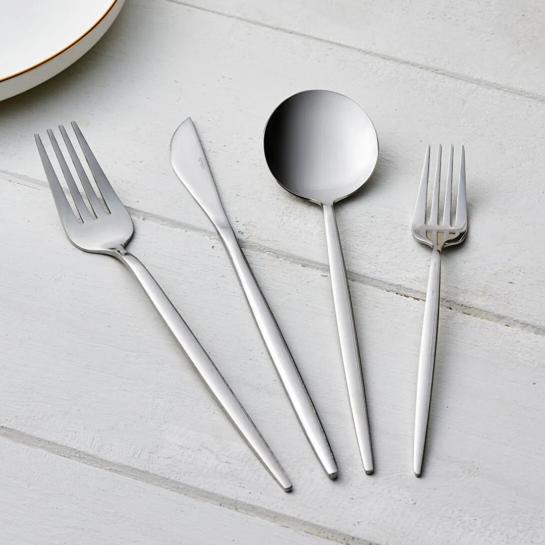 Karaca Apricot Faro 6‑personers Bestiksæt – 24 dele - Sølv