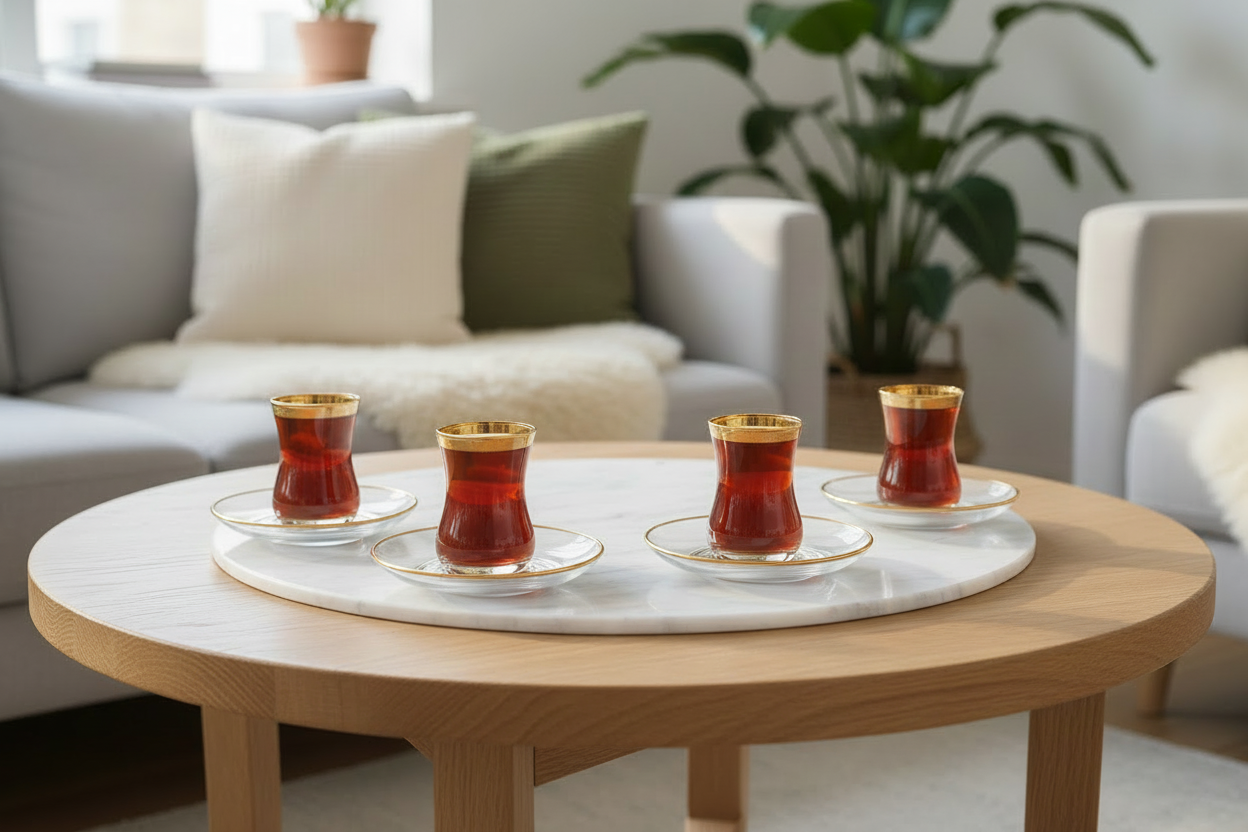 Pasabahce Üsküdar Glasunderkop m/Guldkant – Golden Touch - 10 cm - 6 stk.