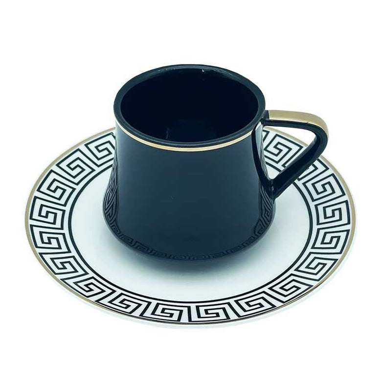 Schäfer Yara Kaffesæt 190 ML - SORT/HVID/ROSAGULD - 12 DELE - 6 PERSONER