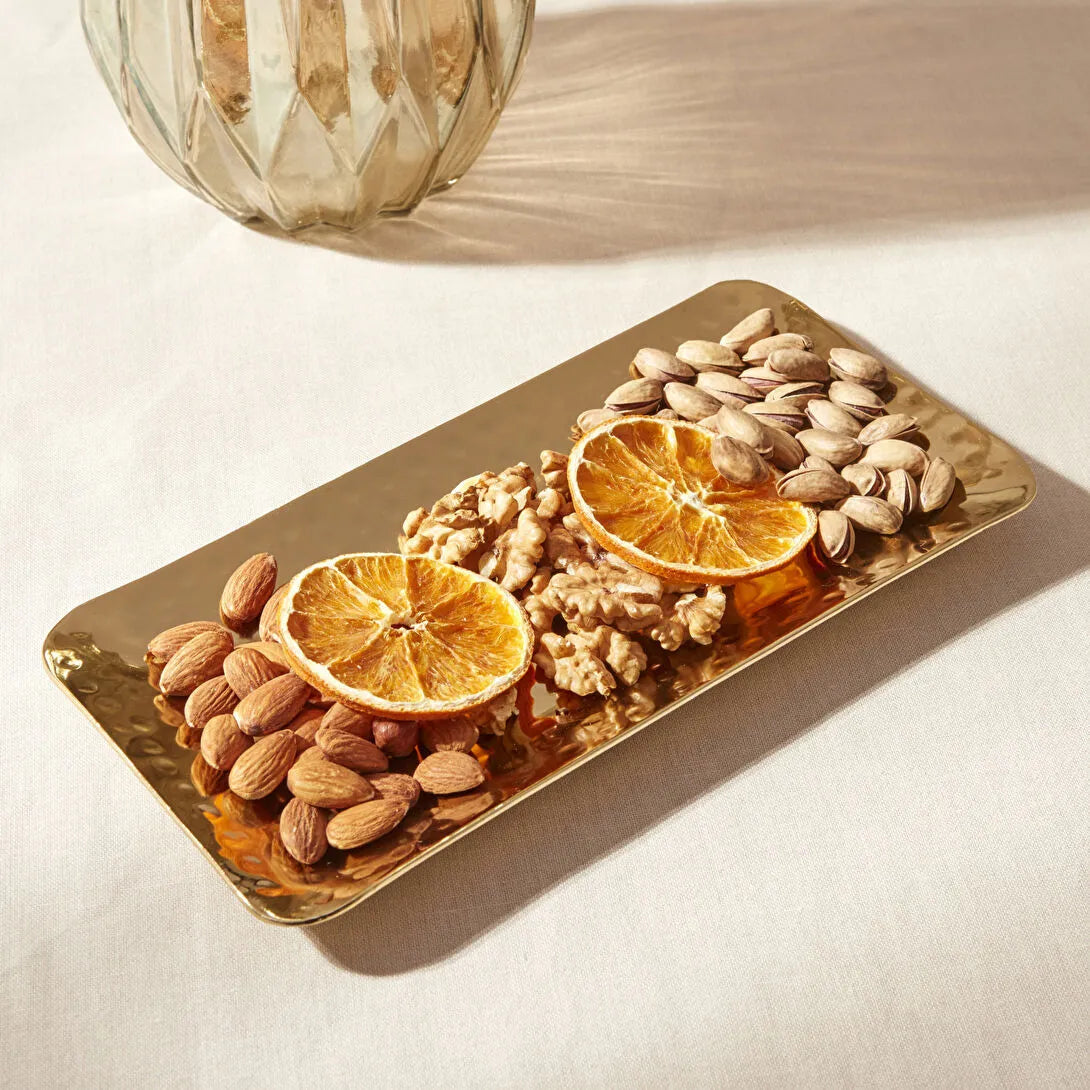 Karaca Loren Dekorativ Guld Bakke – 25 x 12 cm