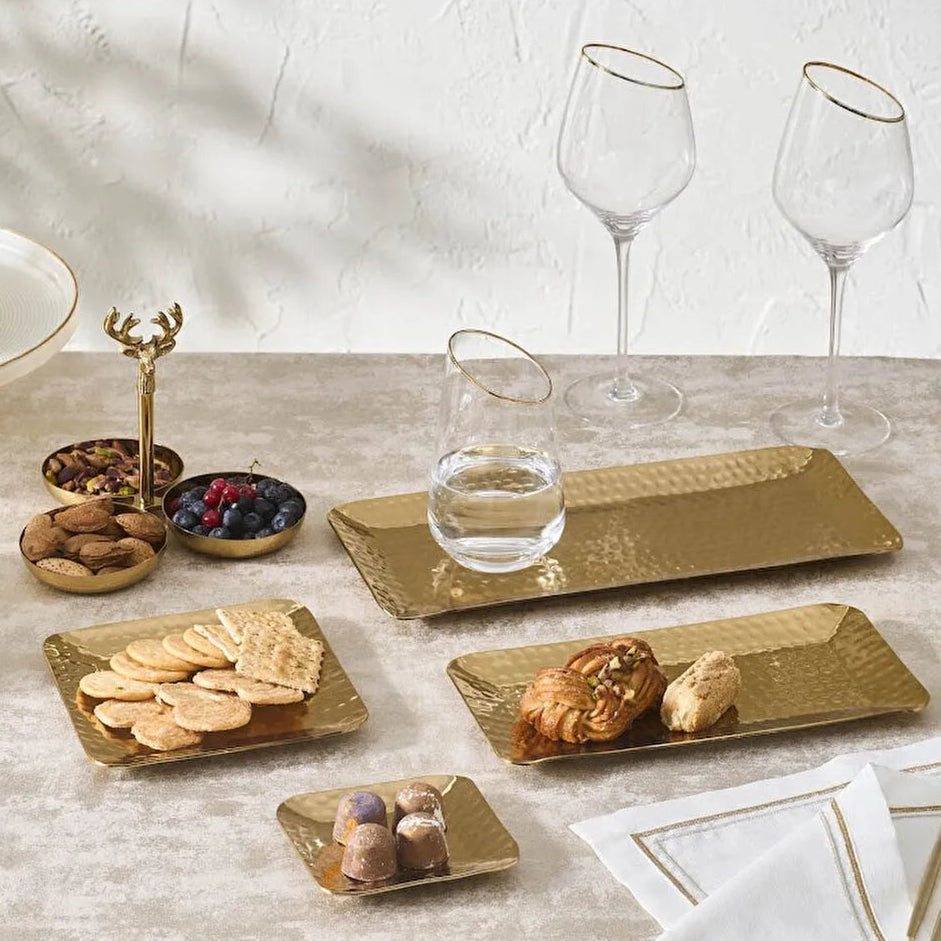 Karaca Loren Dekorativ Guld Bakke – 25 x 12 cm