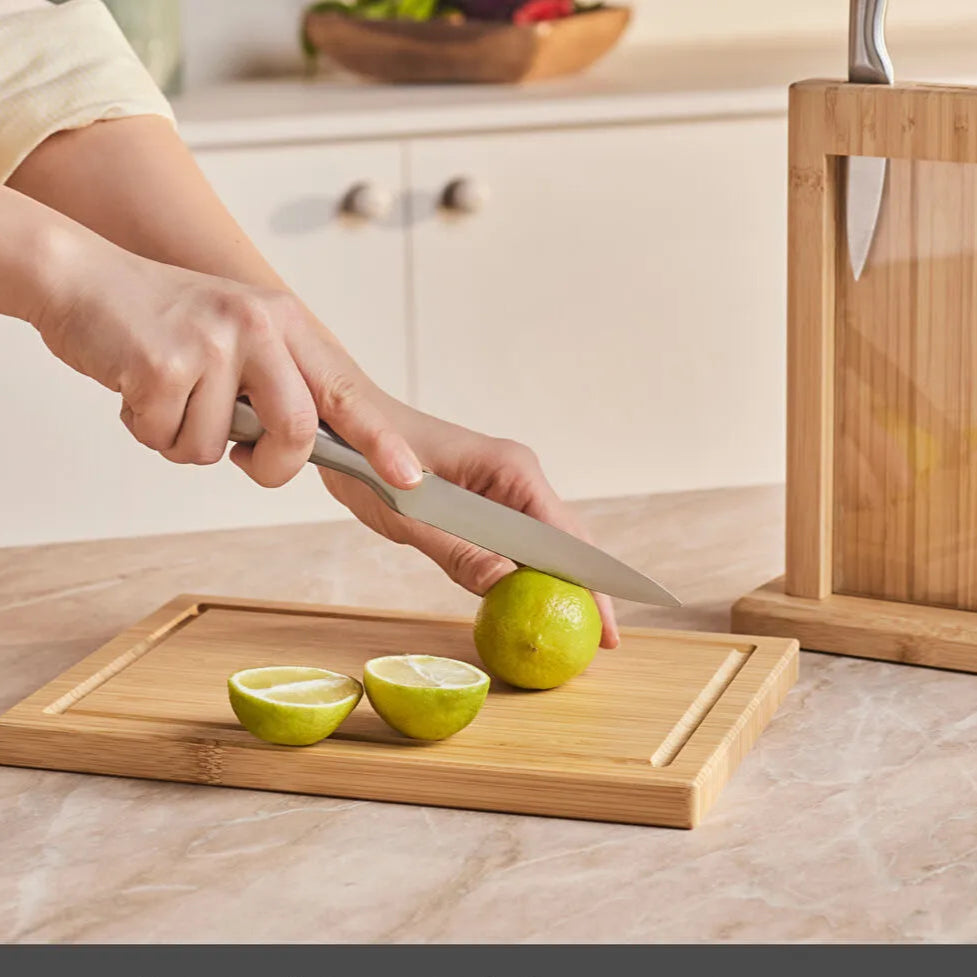 Karaca Samurai Nagoya Vigor 7-delt Knivsæt med Skærebræt – Japansk Stål