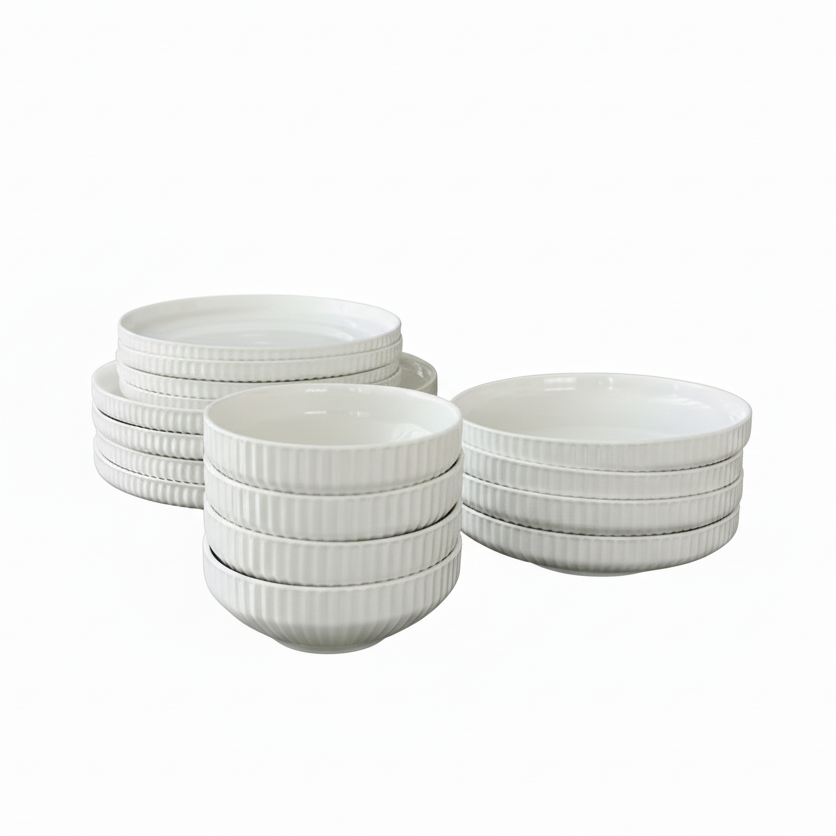 Alara Vera Porcelænssæt 6 Personer - 28 dele - Hvid