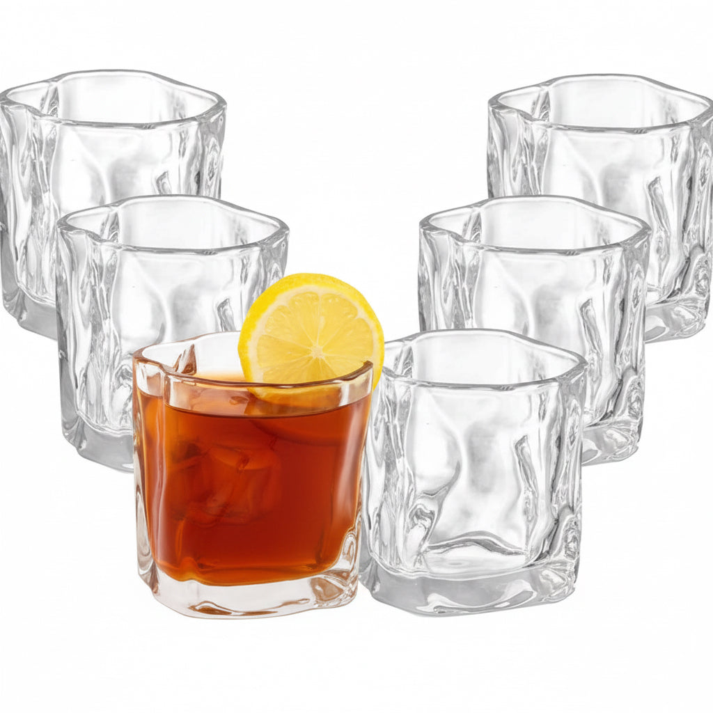 Almina Artic Vidro Corta Glassæt 6 stk. - 230 ml - Bølget Overflade