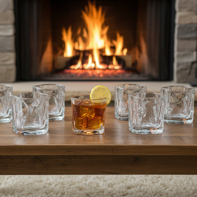 Almina Artic Vidro Corta Glassæt 6 stk. - 230 ml - Bølget Overflade