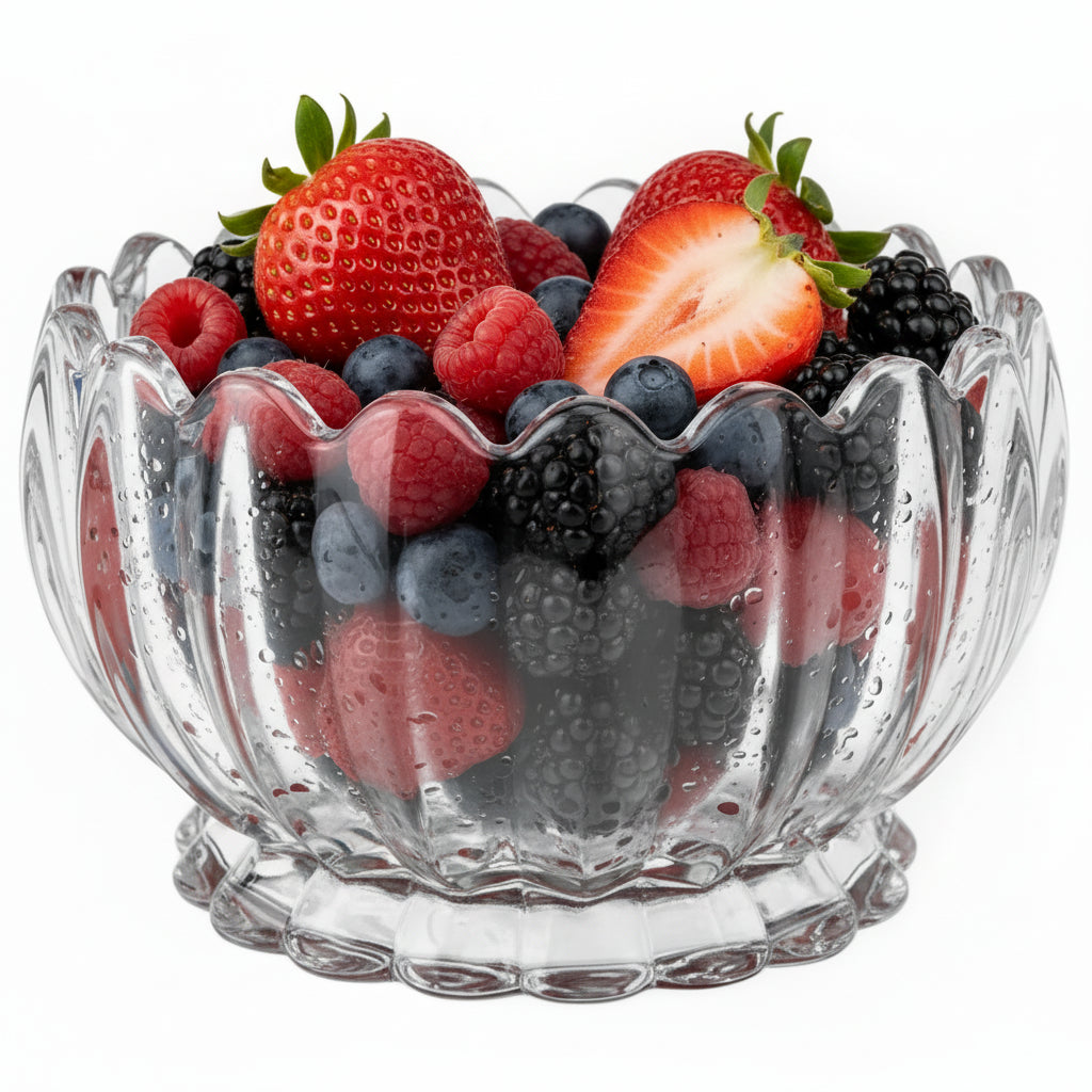 Almina La Fiore Dessertskål m/Underkop - Lotus Design - 12 Dele - 300 ml