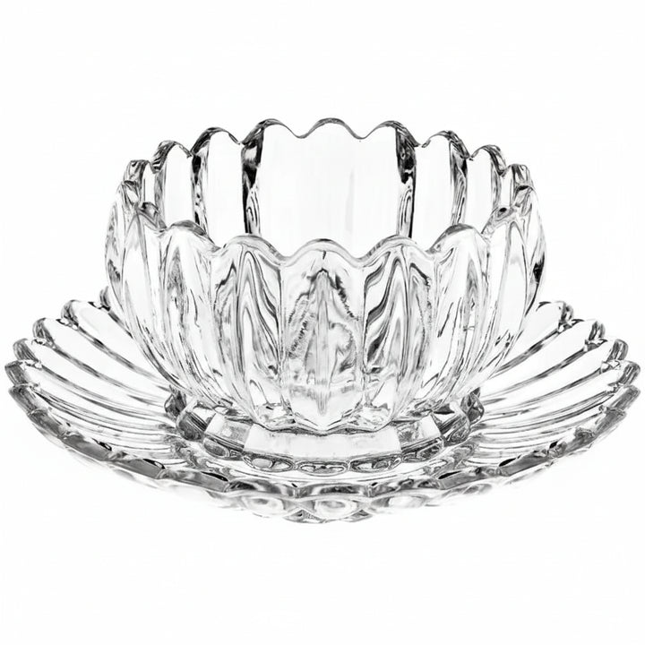 Almina La Fiore Dessertskål m/Underkop - Lotus Design - 12 Dele - 300 ml