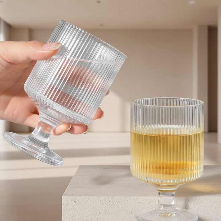 Almina Ribbet Cocktailglas På Fod - 240 ml - 6 stk.