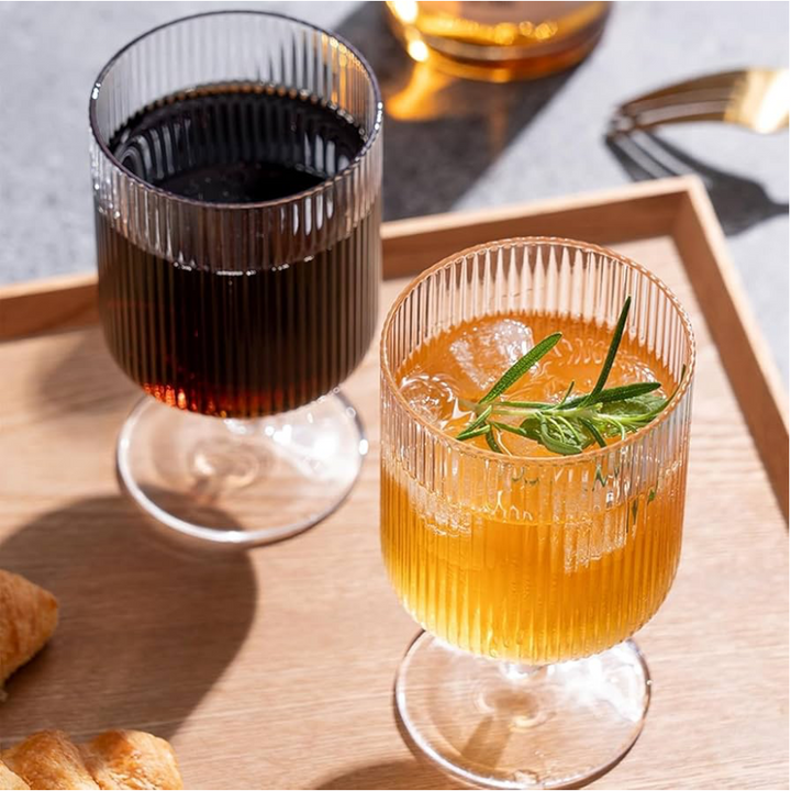 Almina Ribbet Cocktailglas På Fod - 240 ml - 6 stk.