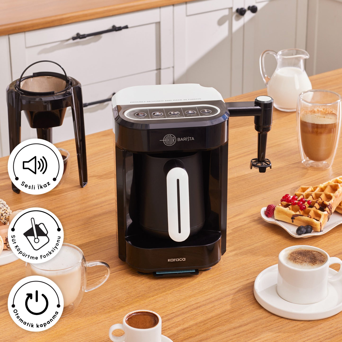 Karaca Hatir Barista Latte & Tyrkisk Kaffemaskine - Pearl White