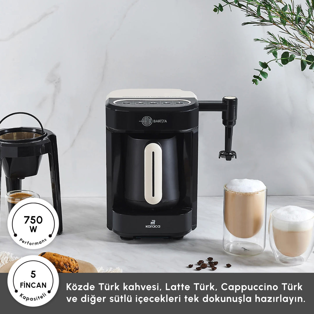 Karaca Hatir Barista Latte & Tyrkisk Kaffemaskine - Pearl White
